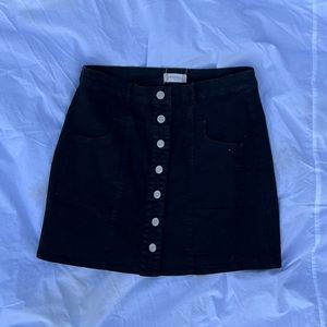 Black jean mini skirt